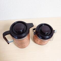 未使用 銅メッキ レトロヴィンテージ ピッチャー セット ポット アイスペールの画像