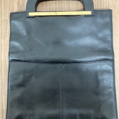 【GUCCI／グッチ】ブラックレザーハンドバッグ