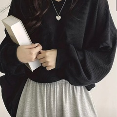 Vネック ドロップショルダー 