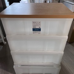 木製天板チェスト4段