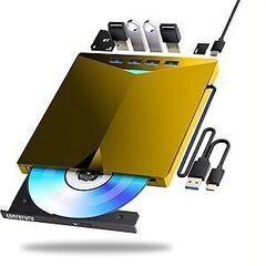 外付けDVD CDドライブ USB-A+Type-cインターフェ...