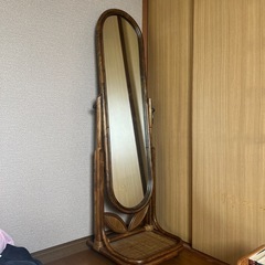 ラタン 全身姿見 鏡