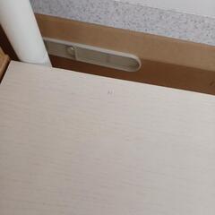 ★ジモティー割あり★簡易レンジ台　WH　※キズあり　高さ(H)132×幅 (W)49× 奥行(D)40(cm)の画像