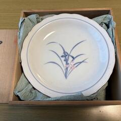 【新品・美品未使用】創作染窯 和皿揃（5枚入り）木箱入りの画像