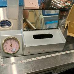 0517-138 時計付きティッシュボックス