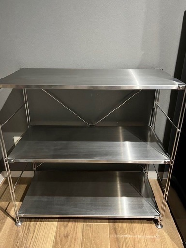 無印良品　ステンレスユニットシェルフ・ステンレス棚セット・ワイド・小