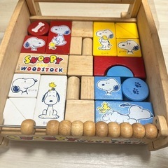 スヌーピー　積み木　おし車の画像