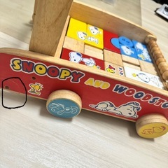 スヌーピー　積み木　おし車の画像