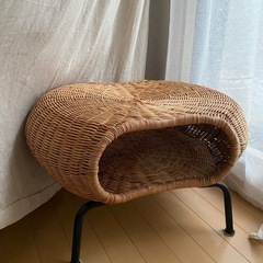 IKEAサイドテーブル　オットマン　ラタン家具 GAMLEHULT スツール　　の画像