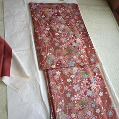 着物　正絹小紋　ちりめん　しつけ糸付き　新品