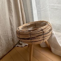 フラワースタンド　ラタンスタンド　ラタン家具の画像