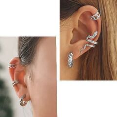 シルバー/ピアス×イヤーカフ3点セット（新品）の画像