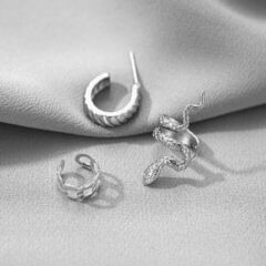 シルバー/ピアス×イヤーカフ3点セット（新品）