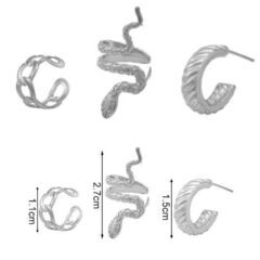 シルバー/ピアス×イヤーカフ3点セット（新品）の画像