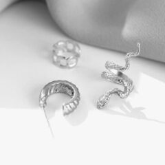 シルバー/ピアス×イヤーカフ3点セット（新品）の画像