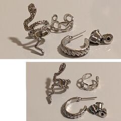 シルバー/ピアス×イヤーカフ3点セット（新品）の画像
