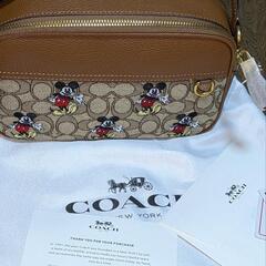 新品　COACH グラハム　ミッキーマウス刺繍 ショルダーバッグ　カーキマルチの画像