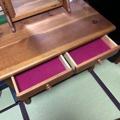 【PROVENCE】木製ドレッサー／ナチュラルブラウン／ミラー付き／引き出し2杯の画像