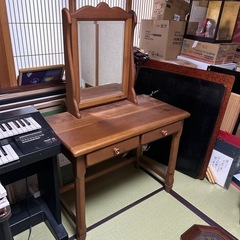 【PROVENCE】木製ドレッサー／ナチュラルブラウン／ミラー付...