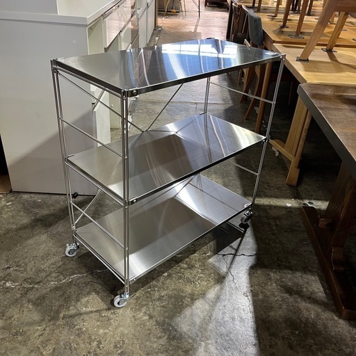 【キャスター付】ステンレス　ユニットシェルフ