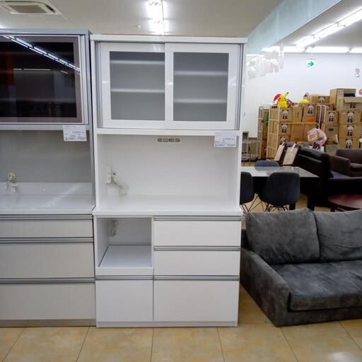 ★ジモティ割あり★  レンジボード 白 H196×D50×W100 クリーニング済み OJ9321