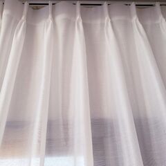 ニトリ レースカーテン 238cm丈 230幅 2倍ひだ アジャスターフック付きの画像