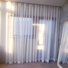 ニトリ レースカーテン 238cm丈 230幅 2倍ひだ アジャスターフック付きの画像