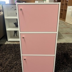 J210⭐️ピンク　３段カラーボックス　収納ボックス