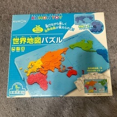 くもん　日本地図と世界地図のパズルの画像