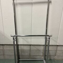 2連 ハンガーラック キャスター付 高さ調整可 スチール製 幅83cm×奥行45cm×高さ100cm～170cmの画像