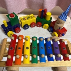 木のおもちゃおもちゃセットの画像