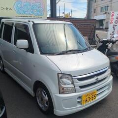 ワゴンＲ 白 軽〜くカスタム 車高短アルミホイールの画像