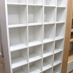 北大前! 札幌 引取 大型本棚 ホワイト 棚板付け替え可 収納家...