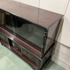 木製 サイドボード 飾り棚 収納棚 食器棚 幅120cm×奥行38cm×高さ96cm