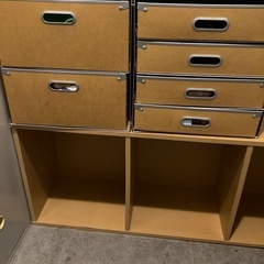 MUJI 2個セット 無印 パルプボックス・マルチラック引き出し　オマケ:ラック　本棚　シェルフの画像