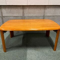 木製 座卓 ローテーブル ちゃぶ台 折りたたみ可 幅75cm×奥...