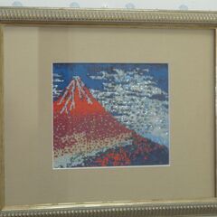 赤藤のビーズ織りの額
