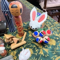 和風民芸品・こけし・置物など14点まとめ売り（レトロ・アンティーク風）の画像