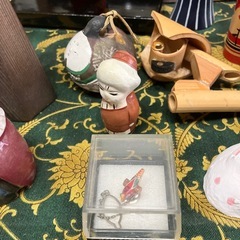 和風民芸品・こけし・置物など14点まとめ売り（レトロ・アンティーク風）の画像