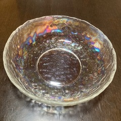 【新品未使用】ヒロタガラス　三彩　Vitre ラスターグラス　オーロラガラス　サラダボウル　フルーツ皿　大鉢の画像