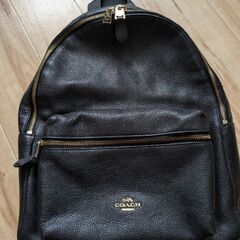 COACH黒レザーリュック