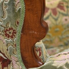 ≪zyt2157ジ≫ イタリア製 クラシック家具 シングルソファ ① ヴェローナ/ロココ/アンティーク調/金華山織り/グリーン系/中古家具/宮城県仙台市 70508-15 の画像