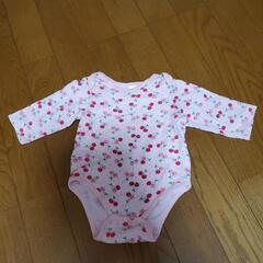 女の子ロンパース　花柄　さくらんぼの画像