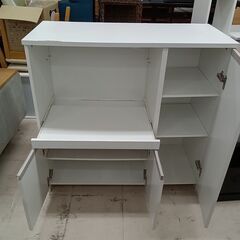 ★ジモティ割あり★  レンジ台 白 W90×D39.6×H89 クリーニング済み TC8739の画像