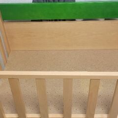 石崎家具　 mini&desk 木製ベビーベッド 緑色