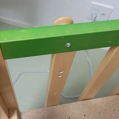 石崎家具　 mini&desk 木製ベビーベッド 緑色の画像