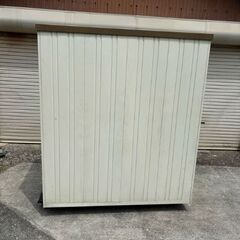 決定 物置 倉庫 収納庫 スチール 大型 収納庫 屋外物置 防さび 屋外 美品 状態良い 引取は軽トラック載ります。の画像