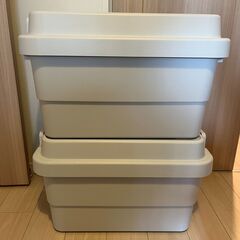 無印 再生ポリプロピレン入り頑丈収納ボックス大 2個セット