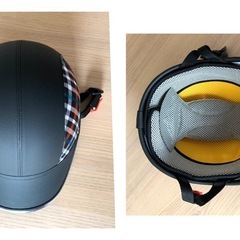 自転車用　大人用　ヘルメット 黒×チェック柄　軽量　新品未使用の画像