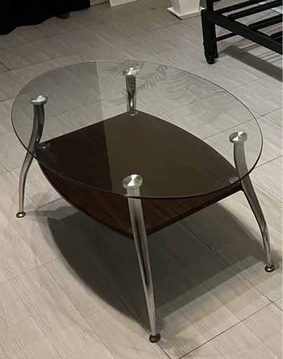 ［ワケあり品］ガラステーブル
